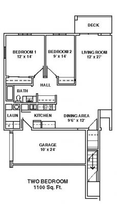 Unit A - 2 bed - 1 bath